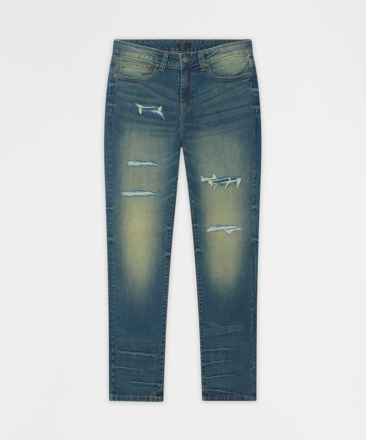 Everyday Distressed Skinny Jeans - Vintage Blue