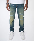 Everyday Distressed Skinny Jeans - Vintage Blue