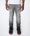 Fade Away Distressed Skinny Jeans - Grey