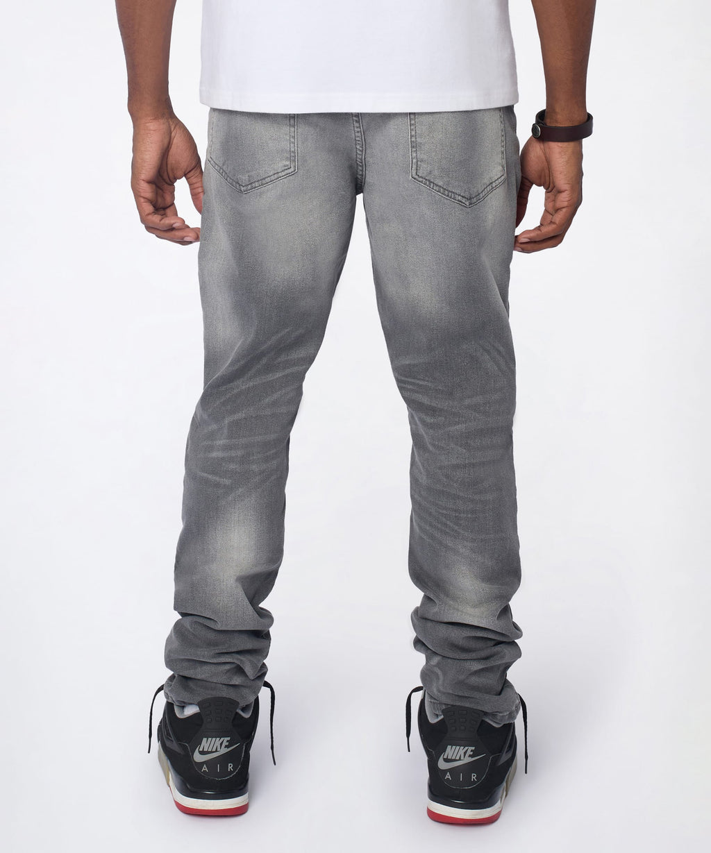 Fade Away Distressed Skinny Jeans - Grey