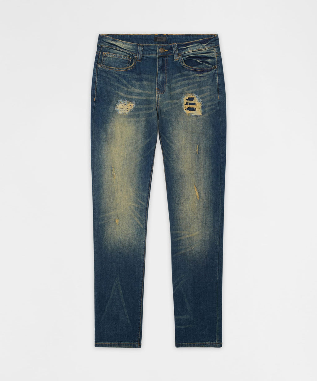 Essential Distressed Skinny Jeans - Dark Blue