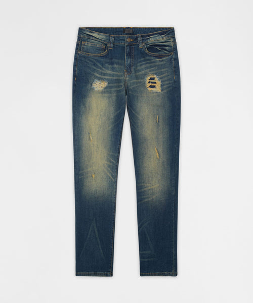 Essential Distressed Skinny Jeans - Dark Blue