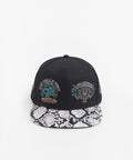 Fearless Snakeskin Embroidered Cap - Black