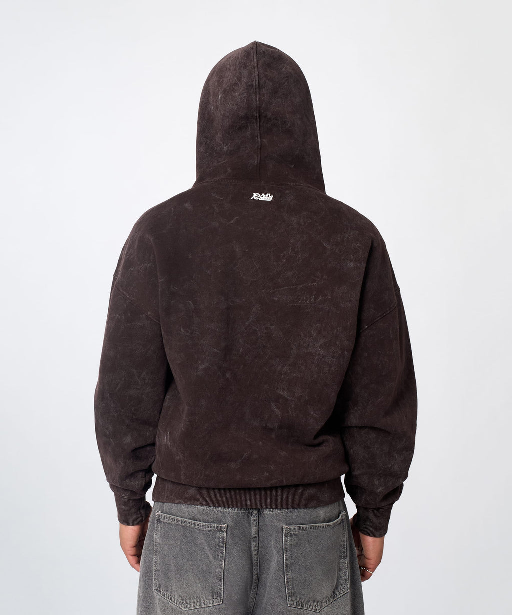 Essential Washed Pullover Hoodie - Brown