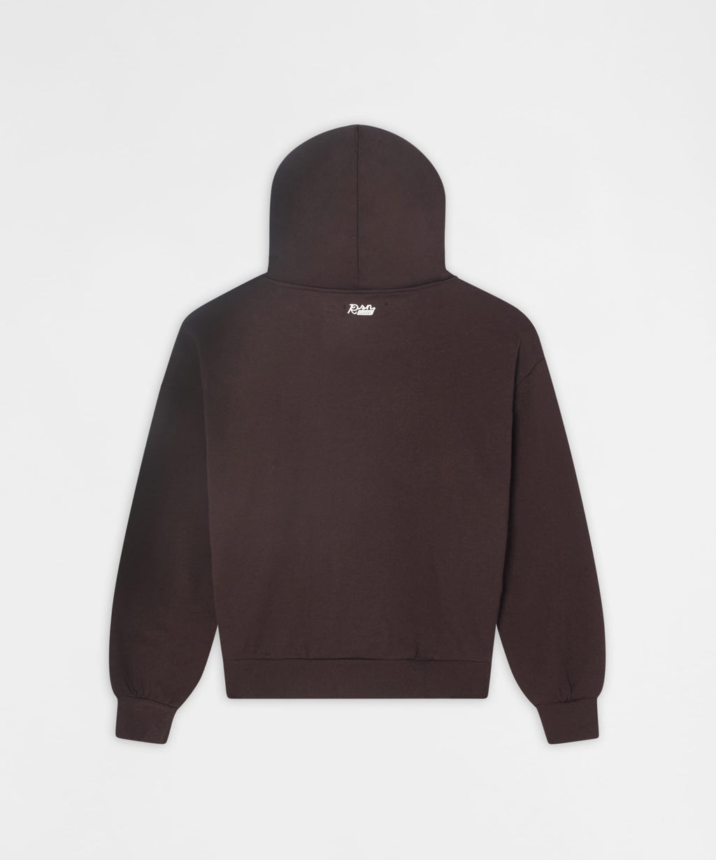 Essential Pull Over Boxy Fit Hoodie - Brown