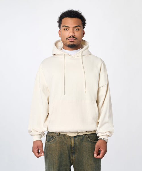 Essential Pull Over Boxy Fit Hoodie - Cream