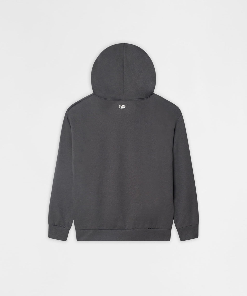 Essential Pull Over Boxy Fit Hoodie - Dark Grey